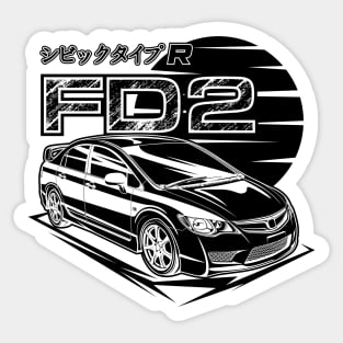 Civic FD2 Type R - Black Print Sticker